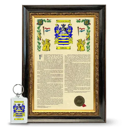 Goldstein Framed Armorial History and Keychain - Heirloom
