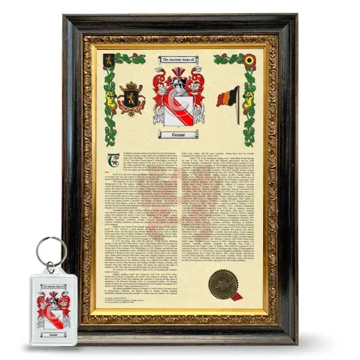 Gonne Framed Armorial History and Keychain - Heirloom