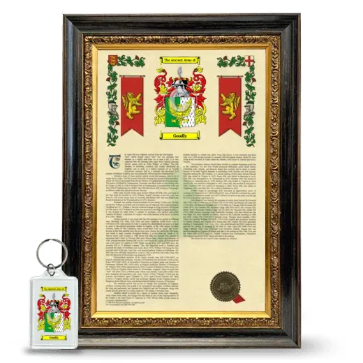 Goodly Framed Armorial History and Keychain - Heirloom