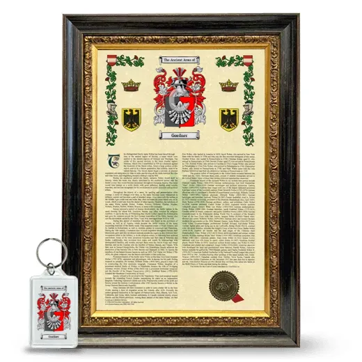Gordner Framed Armorial History and Keychain - Heirloom