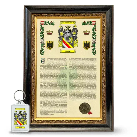 Gorine Framed Armorial History and Keychain - Heirloom
