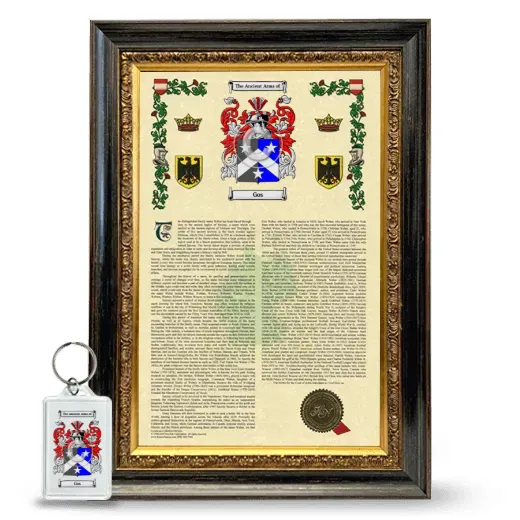 Gos Framed Armorial History and Keychain - Heirloom