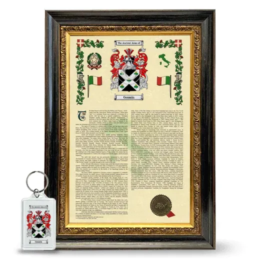 Gosmin Framed Armorial History and Keychain - Heirloom