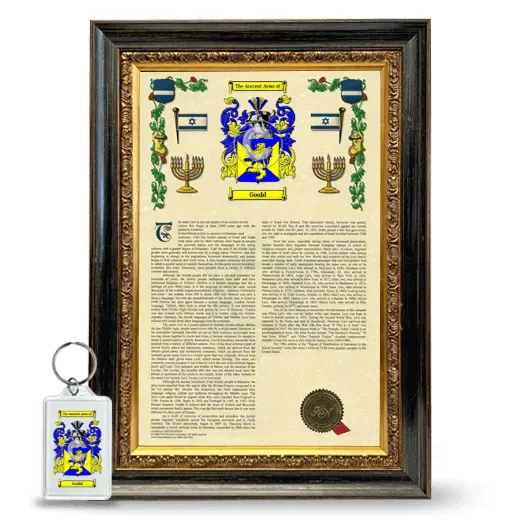Gould Framed Armorial History and Keychain - Heirloom