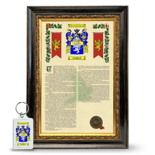 Gouldwell Framed Armorial History and Keychain - Heirloom