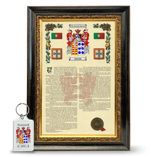 Gouveia Framed Armorial History and Keychain - Heirloom