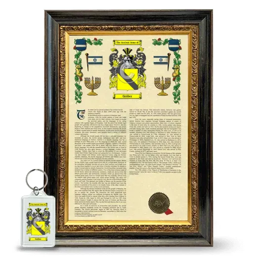 Gräber Framed Armorial History and Keychain - Heirloom