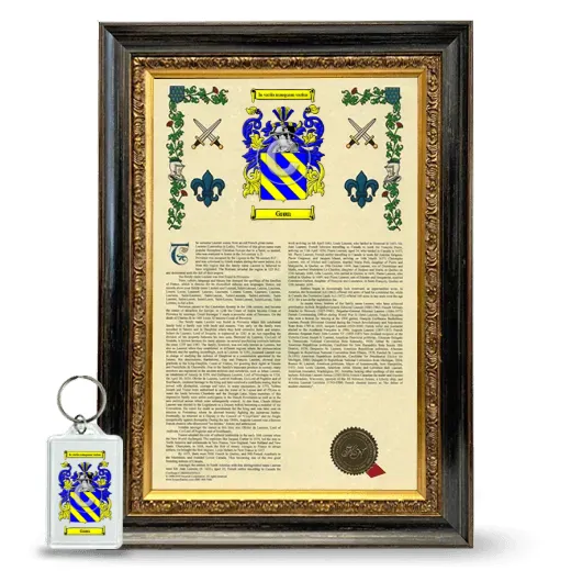 Grøn Framed Armorial History and Keychain - Heirloom