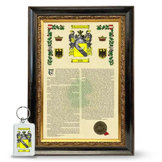 Grabe Framed Armorial History and Keychain - Heirloom
