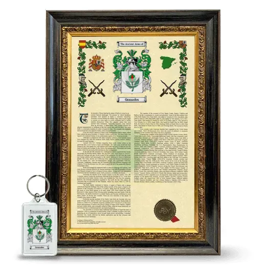 Granados Framed Armorial History and Keychain - Heirloom