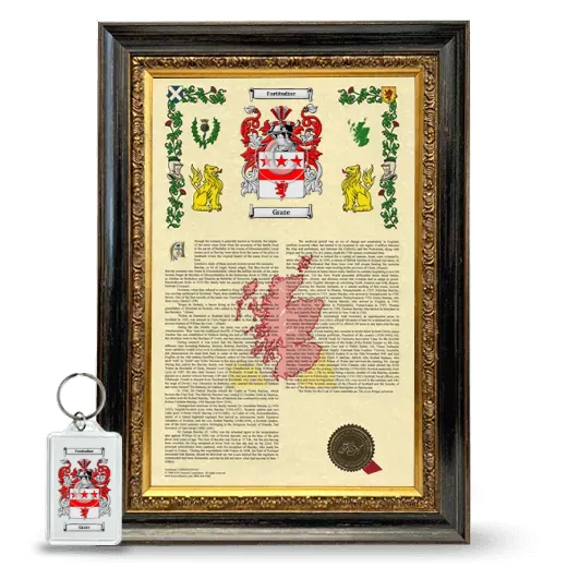 Grate Framed Armorial History and Keychain - Heirloom