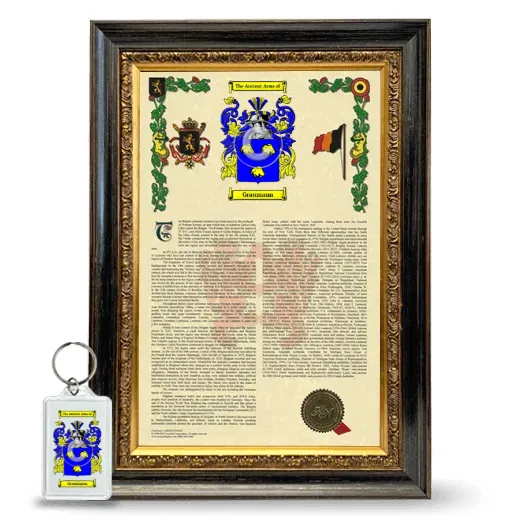 Graumann Framed Armorial History and Keychain - Heirloom