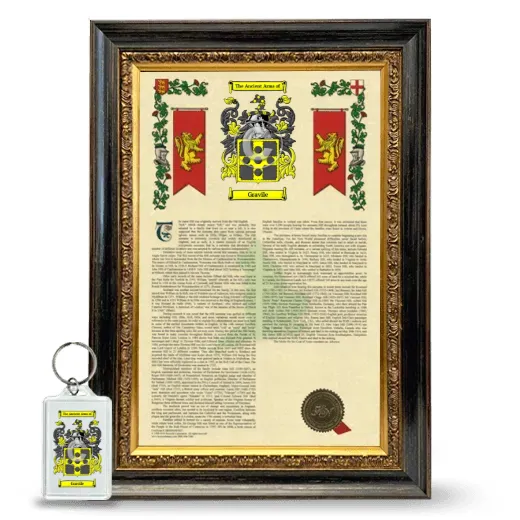 Gravile Framed Armorial History and Keychain - Heirloom