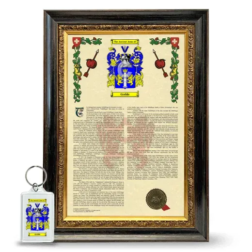 Greble Framed Armorial History and Keychain - Heirloom
