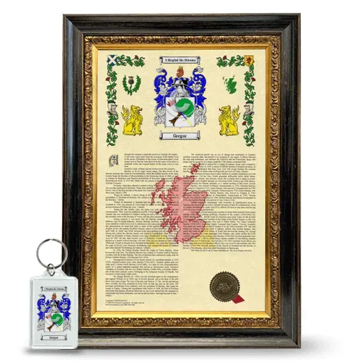 Gregor Framed Armorial History and Keychain - Heirloom