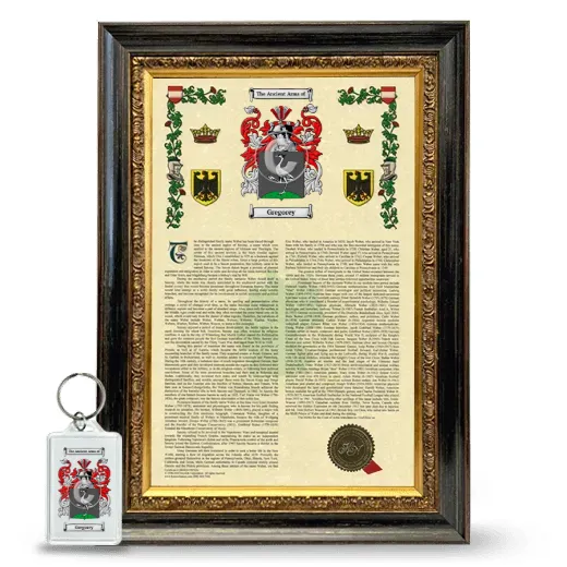 Gregorey Framed Armorial History and Keychain - Heirloom