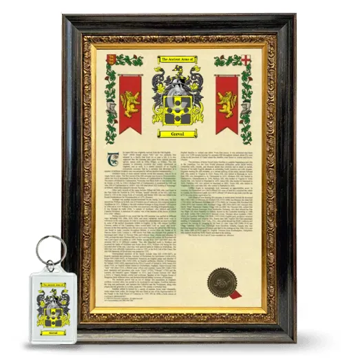 Greval Framed Armorial History and Keychain - Heirloom