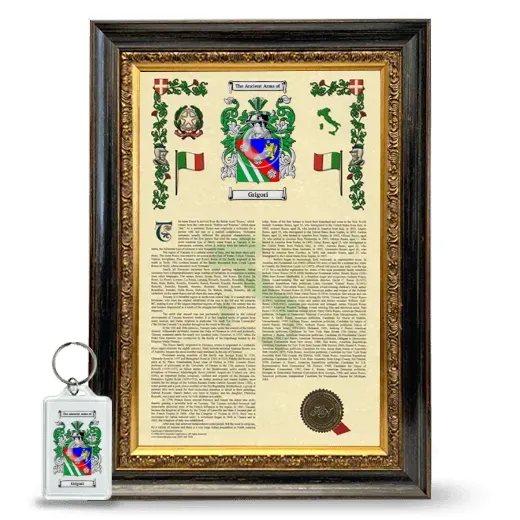 Grigori Framed Armorial History and Keychain - Heirloom