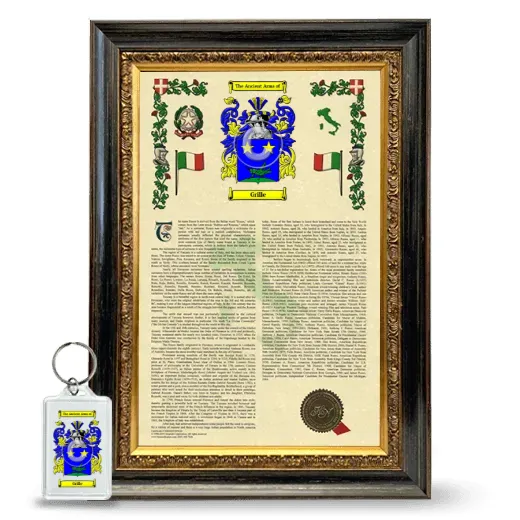 Grille Framed Armorial History and Keychain - Heirloom