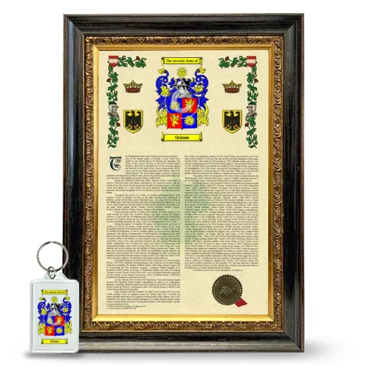 Grimm Framed Armorial History and Keychain - Heirloom