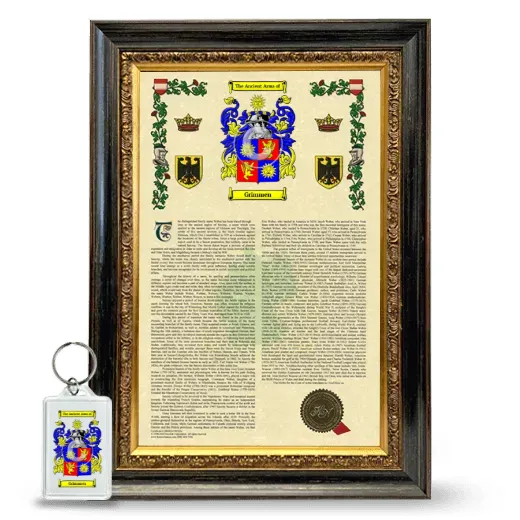 Grimmen Framed Armorial History and Keychain - Heirloom
