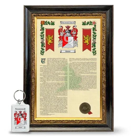 Grocot Framed Armorial History and Keychain - Heirloom