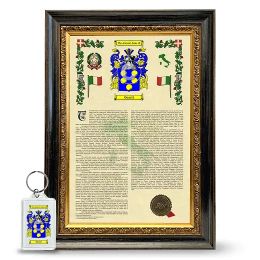 Guasti Framed Armorial History and Keychain - Heirloom
