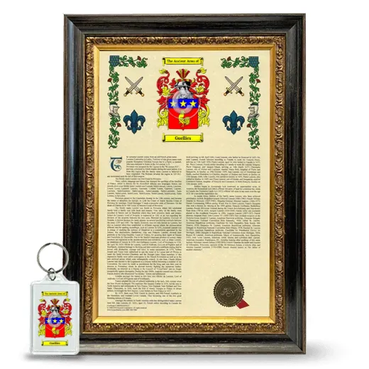 Guellies Framed Armorial History and Keychain - Heirloom