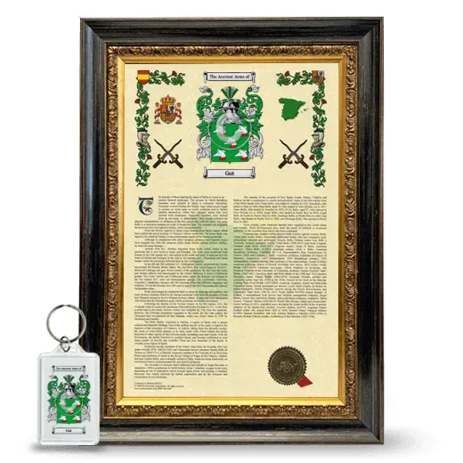 Gut Framed Armorial History and Keychain - Heirloom