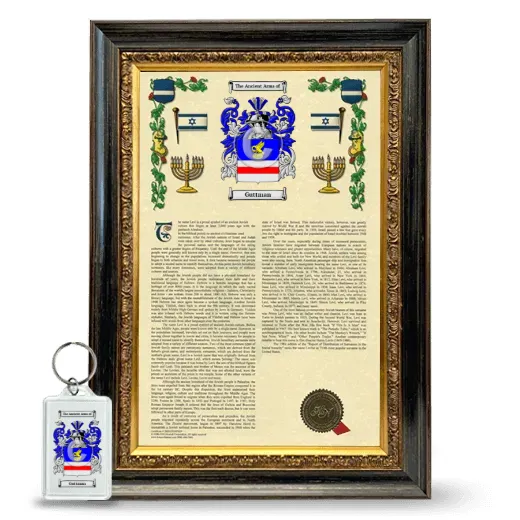 Guttman Framed Armorial History and Keychain - Heirloom