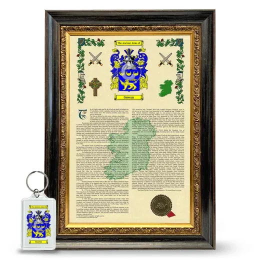 Guvern Framed Armorial History and Keychain - Heirloom