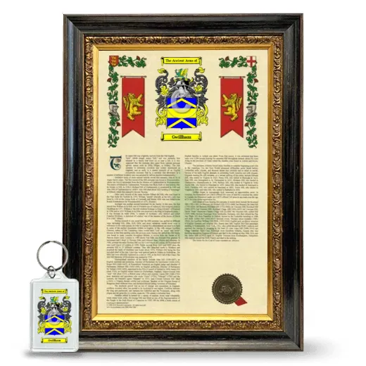 Gwillham Framed Armorial History and Keychain - Heirloom