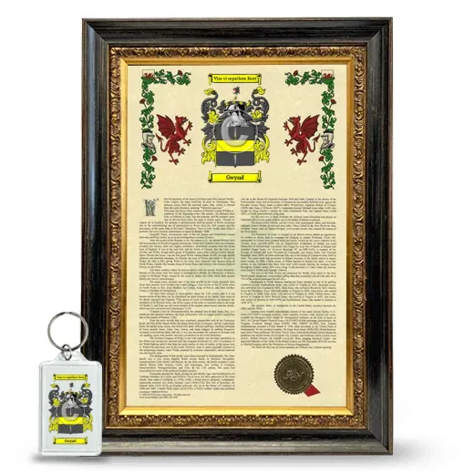 Gwynd Framed Armorial History and Keychain - Heirloom