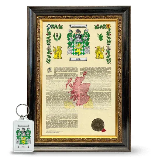 Gylle Framed Armorial History and Keychain - Heirloom