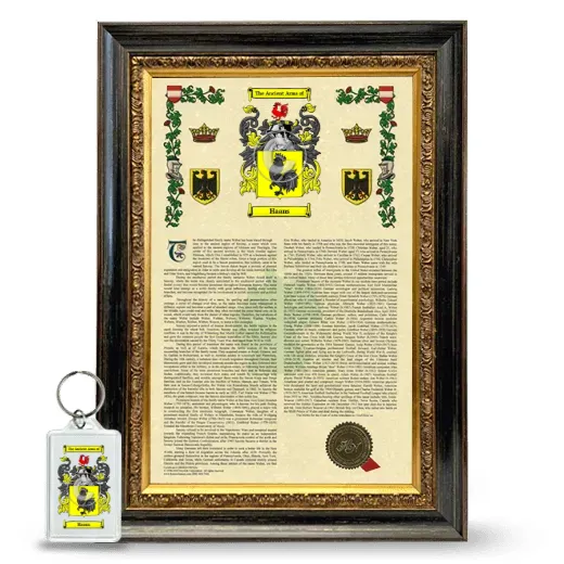 Haans Framed Armorial History and Keychain - Heirloom