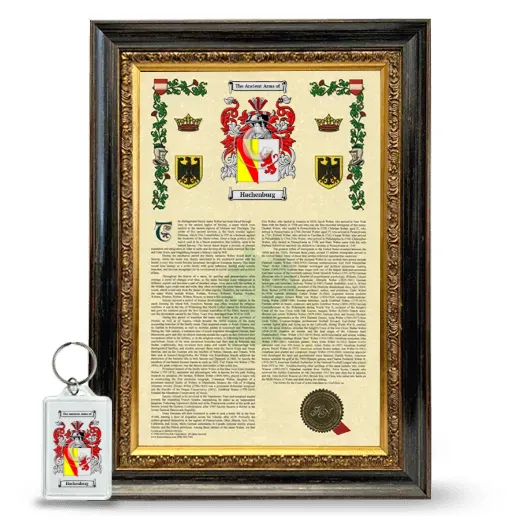 Hachenburg Framed Armorial History and Keychain - Heirloom