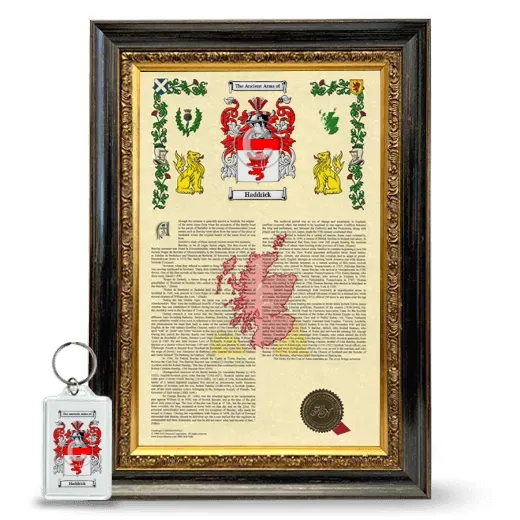 Haddrick Framed Armorial History and Keychain - Heirloom