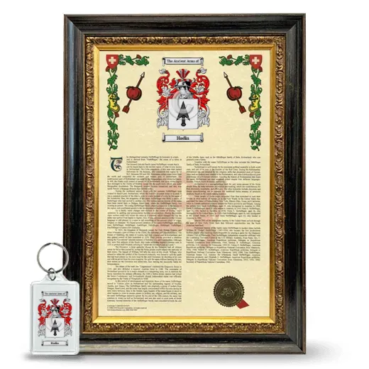 Hadin Framed Armorial History and Keychain - Heirloom