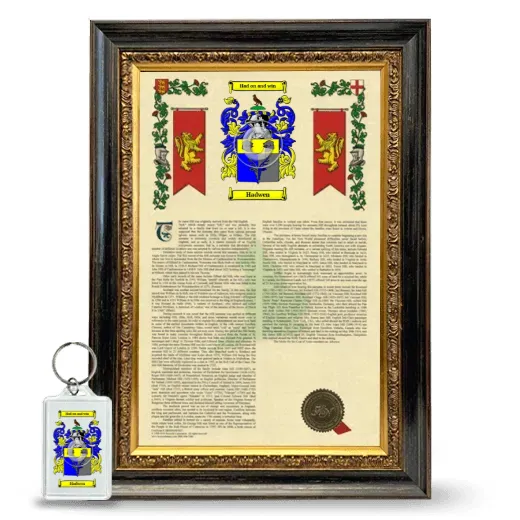 Hadwen Framed Armorial History and Keychain - Heirloom