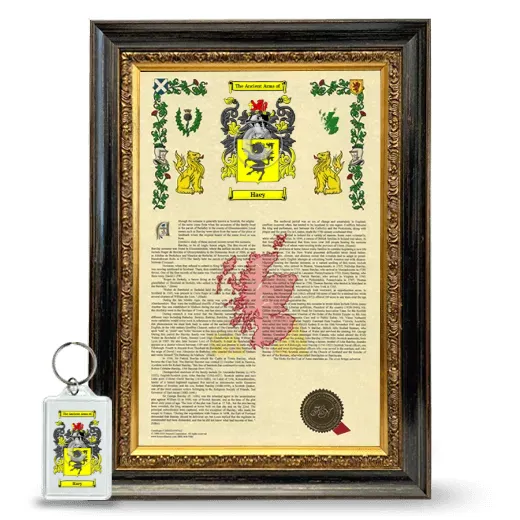 Haey Framed Armorial History and Keychain - Heirloom