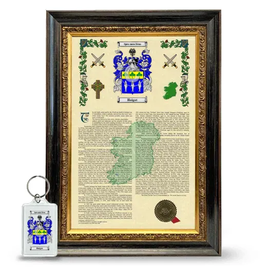 Haigat Framed Armorial History and Keychain - Heirloom