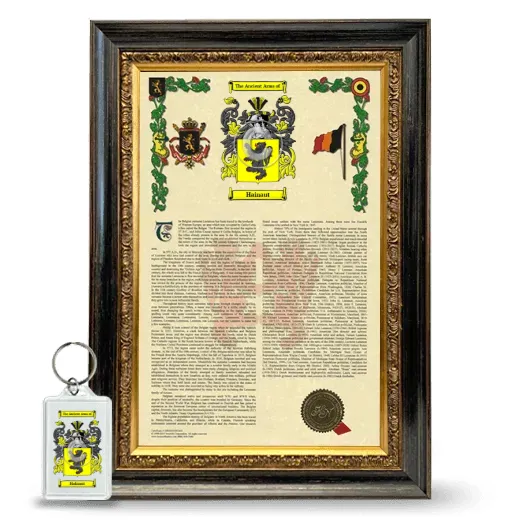 Hainaut Framed Armorial History and Keychain - Heirloom