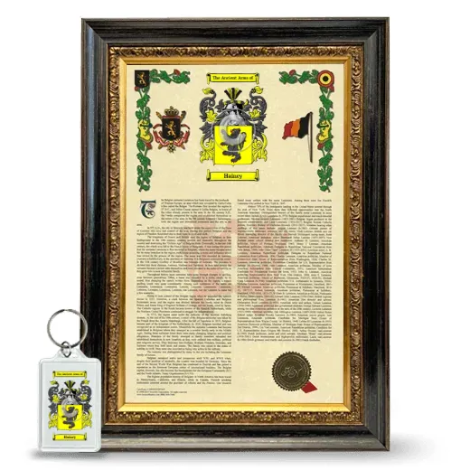 Hainey Framed Armorial History and Keychain - Heirloom