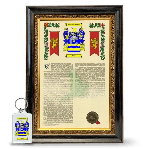 Halde Framed Armorial History and Keychain - Heirloom