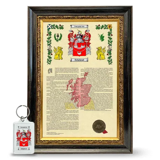 Haliphend Framed Armorial History and Keychain - Heirloom
