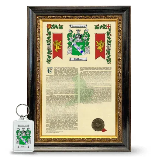 Hallibone Framed Armorial History and Keychain - Heirloom