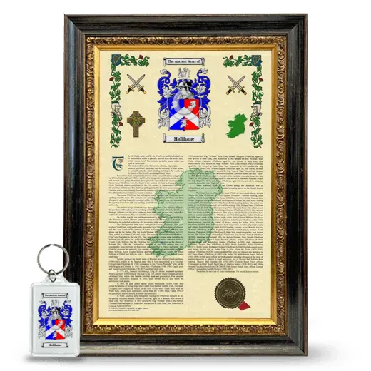 Hallihane Framed Armorial History and Keychain - Heirloom