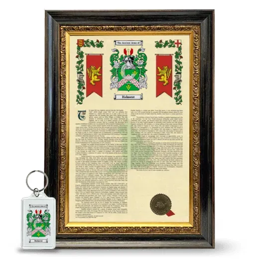 Halment Framed Armorial History and Keychain - Heirloom
