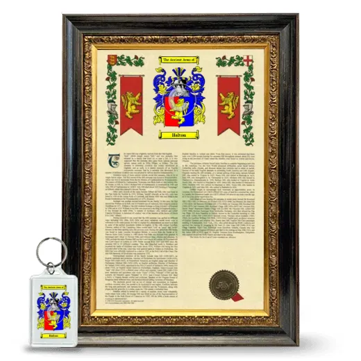 Halton Framed Armorial History and Keychain - Heirloom