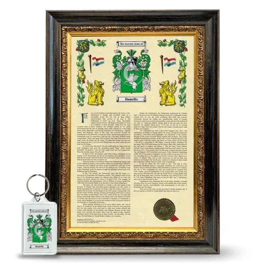 Hamelin Framed Armorial History and Keychain - Heirloom
